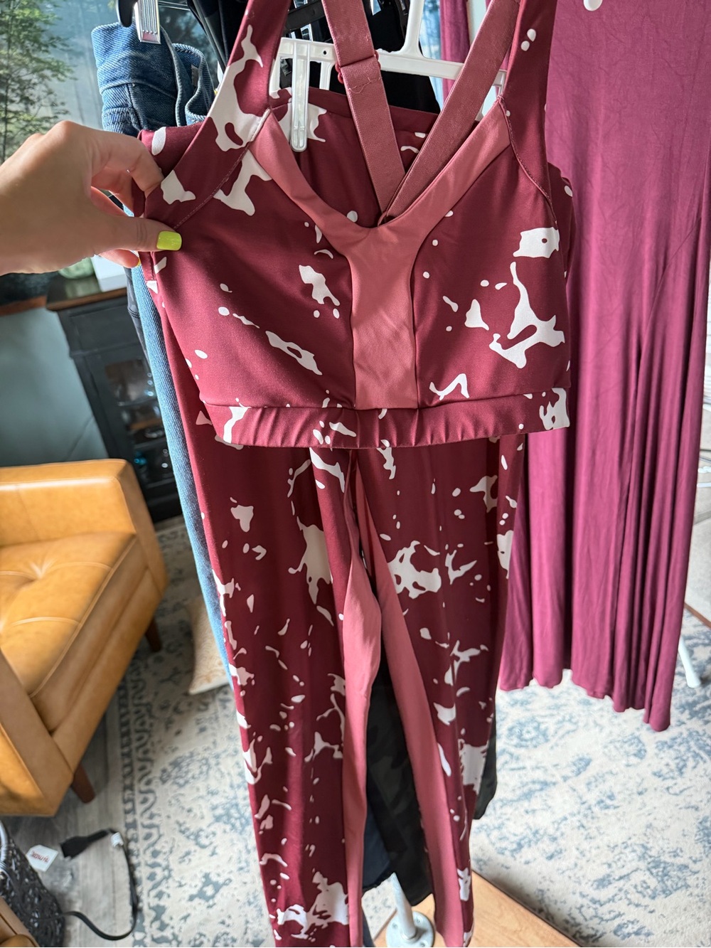 Women’s pink & White Printed activewear set